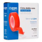 CINTA DOBLE CARA TRANSPARENTE 1,5 m x 19 mm