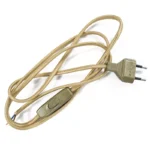 CABLE + CLAVIJA + INTERRUPTOR COLOR DORADO 2MTS