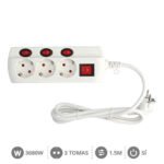 BASE MÚLTIPLE 3T CON MULTI INTERRUPTOR (3X1.5MM) 1,5M
