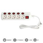 BASE MÚLTIPLE 5T CON MULTI INTERRUPTOR (3X1.5MM) 1,5M