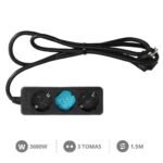 BASE MÚLTIPLE SERIE ESTÁNDAR 3T (3X1.5MM) 1,5M NEGRO