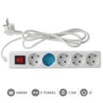 BASE MÚLTIPLE SERIE ESTÁNDAR 5T CON INTERRUPTOR (3X1.0MM) 1,5M BLANCO